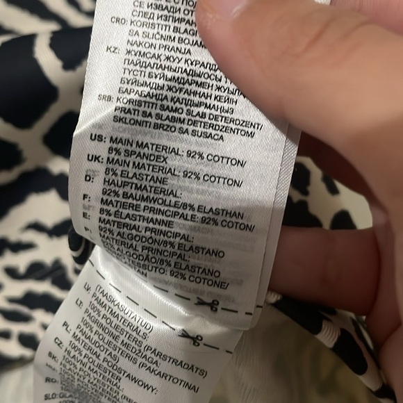 Adidas Animal Print Power Cropped Tee - Black and Off-White Size Large - Picture 7 of 10